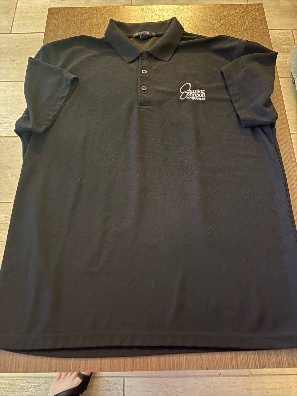 Port Authority Black Polo with White Chest Logo